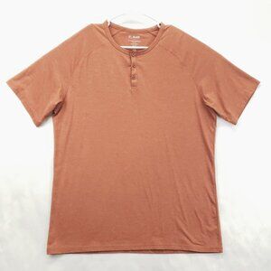 01.Algo Performance Henley Shirt Men XL Rust Anti-Door Moisture Wicking Crewneck
